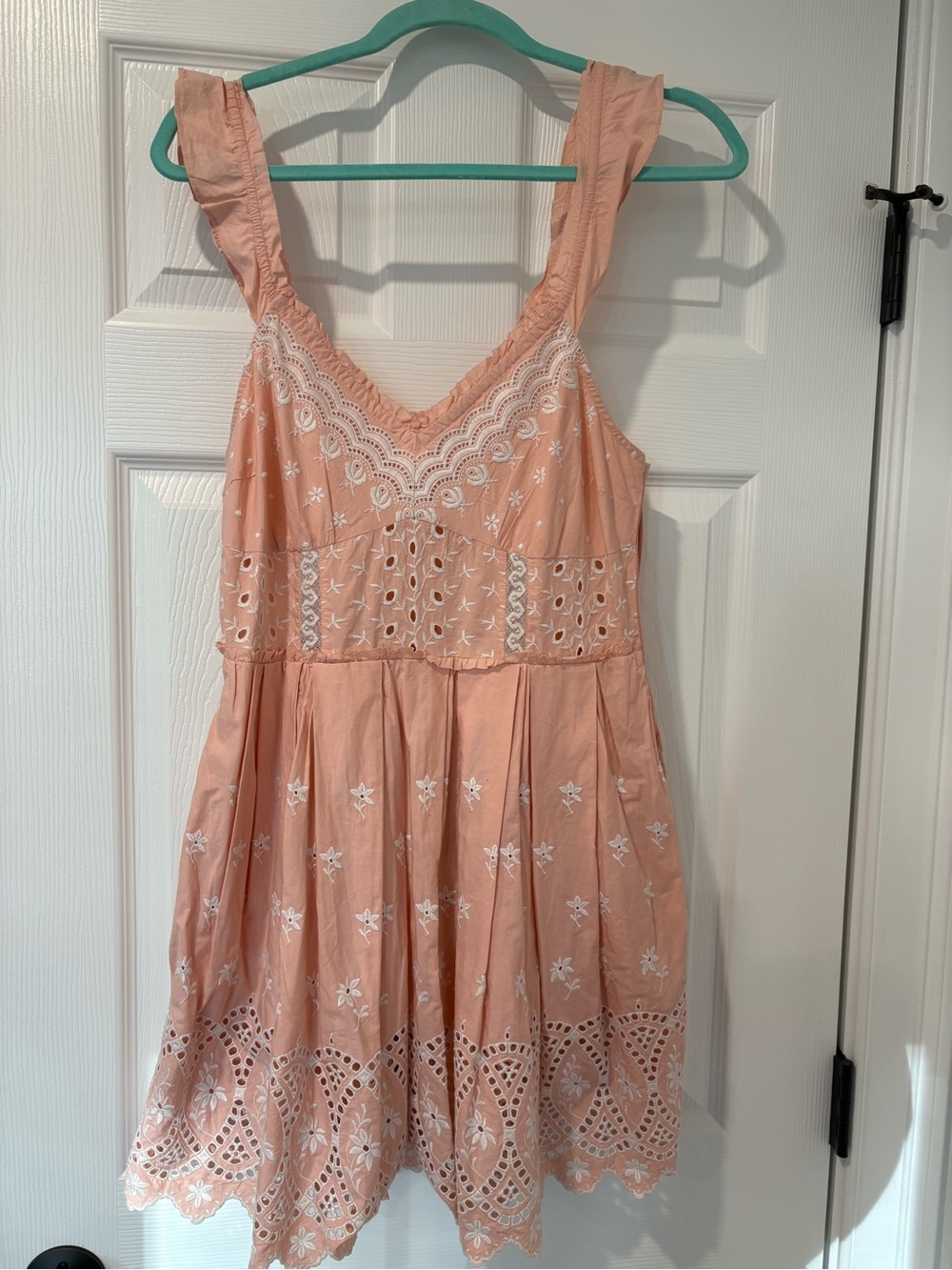 LoveShackFancy Mochi cotton eyelet mini dress in Bubble Bath Pink - size 6